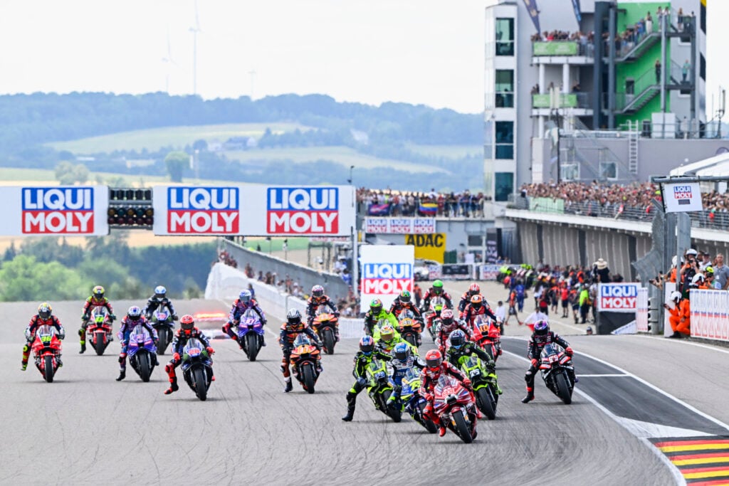 Marc Marquez of Ducati starts out the German Grand Prix in the lead.