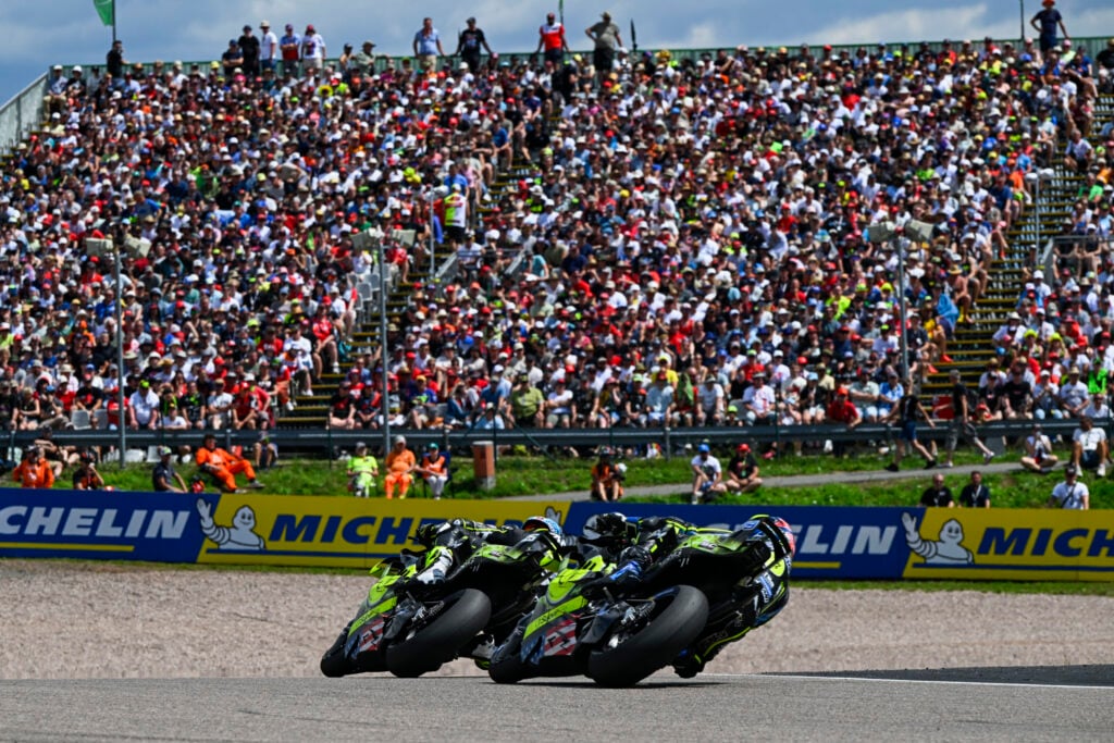 Ai Ogura and Raul Fernandez of Trackhouse during the German Grand Prix.