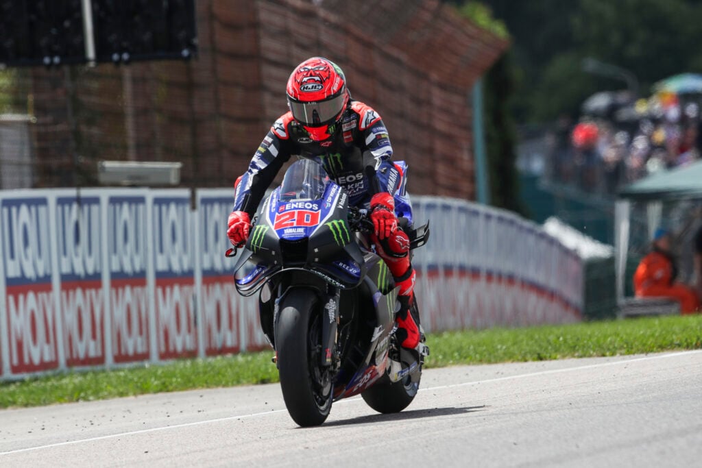 Yamaha rider Fabio Quartararo on track during the 2026 MotoGP German Grand Prix