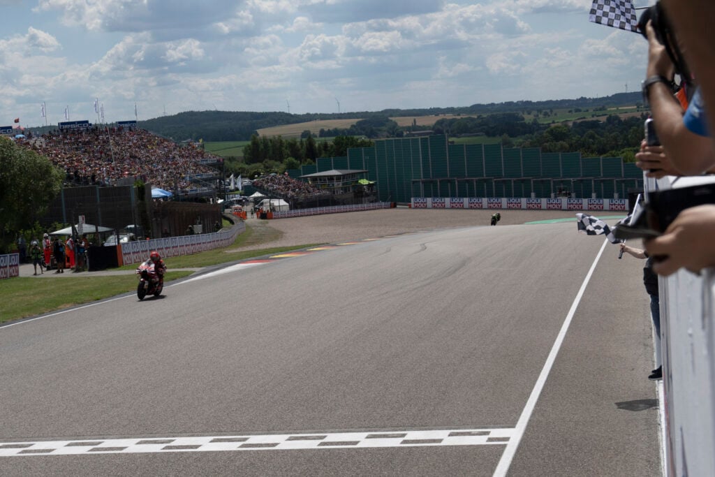 Ducati rider Marc Marquez wins the 2026 MotoGP German Grand Prix