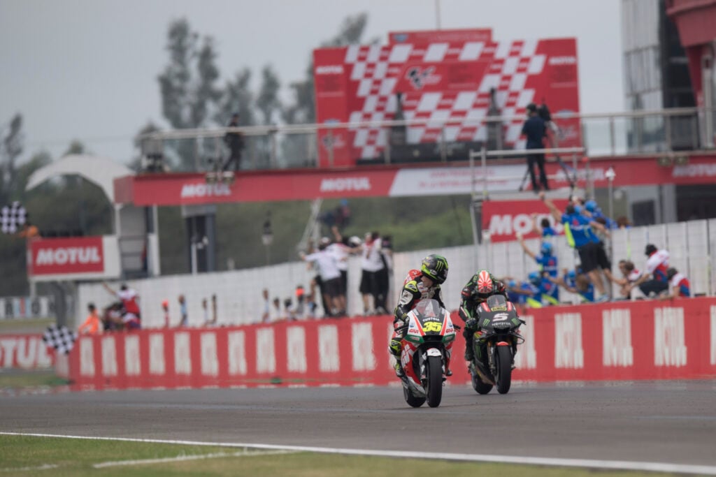 Cal Crutchlow holds off Johann Zarco to win the 2018 MotoGP Argentine Grand Prix