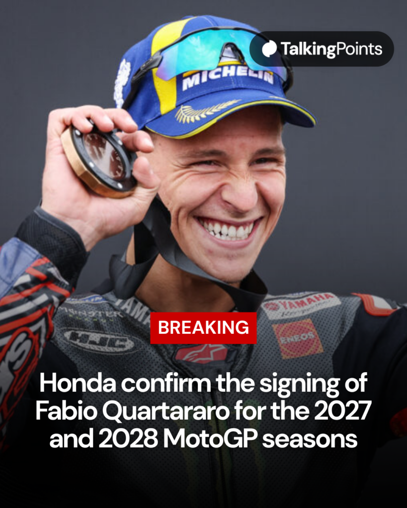 Fabio Quartararo celebrating his P3 finish in the 2025 German GP Sprint.