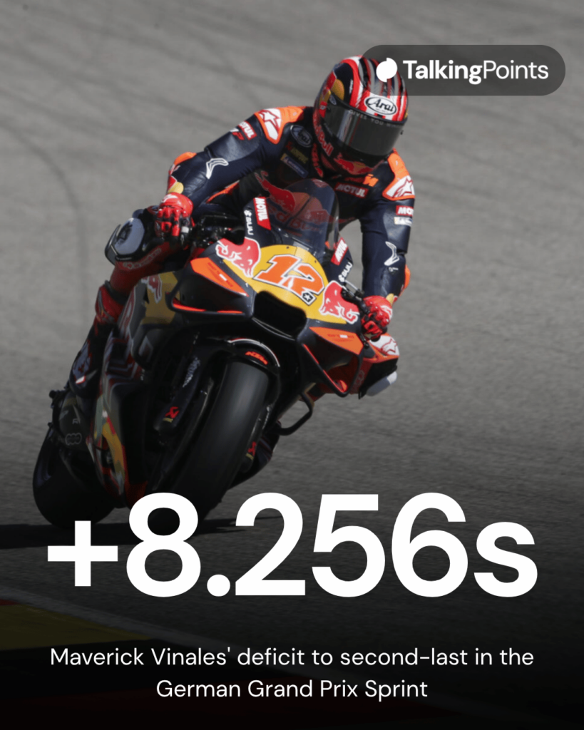 Maverick Vinales of Tech3 during the 2026 German Grand Prix